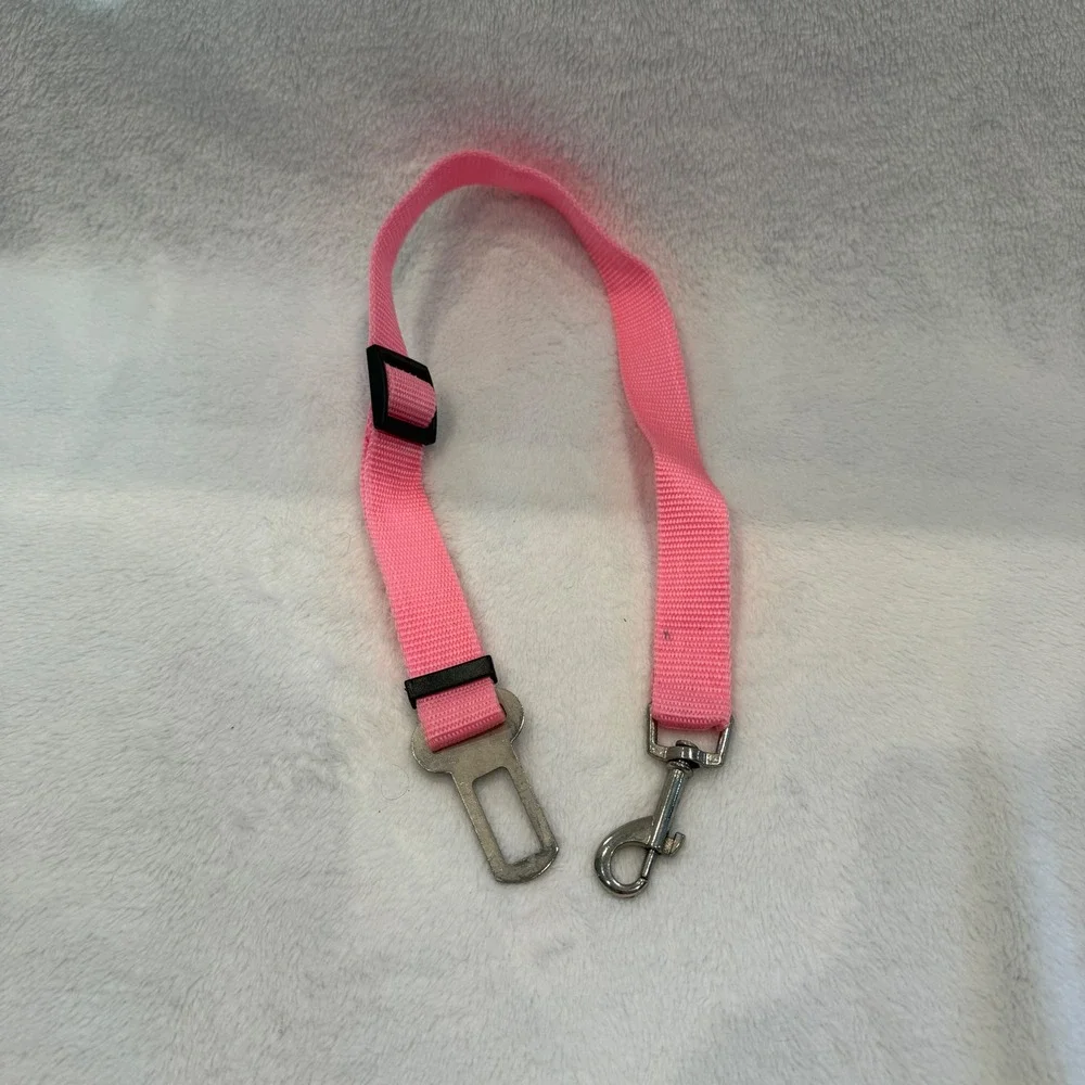 Pink Adjustable Dog Seat‎ Belt Tether Universal Car Safety Lead Travel Restraint